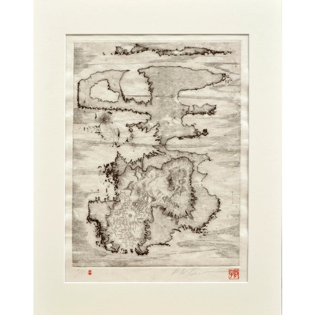 Printmaking Materials Mid Century Islands Woodblock by K. N. Tsukamoto For Sale - Image 7 of 7