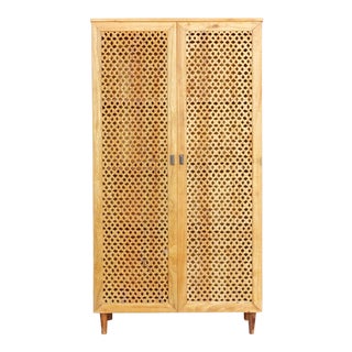 1990s Exclusive Sodagaran Floral Jali Armoire For Sale