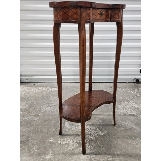 Antique French Louis XV Gueridon Marquetry Table For Sale - Image 4 of 12