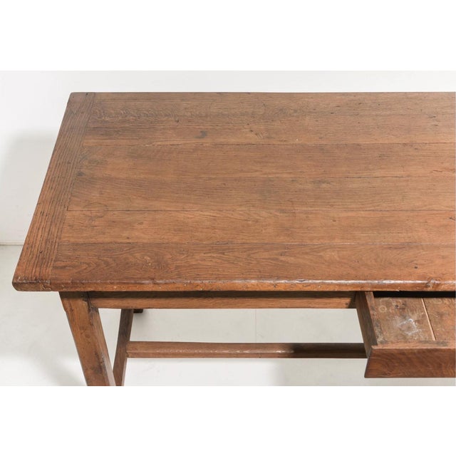 Wood French Provincial Solid Oak Farmhouse Harvest Table, Early to Mid-19th Century For Sale - Image 7 of 9