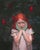 Girl with Peppers by Shelli Langdale | Oil on gallery panel Girl with red hair holding her face. For Sale