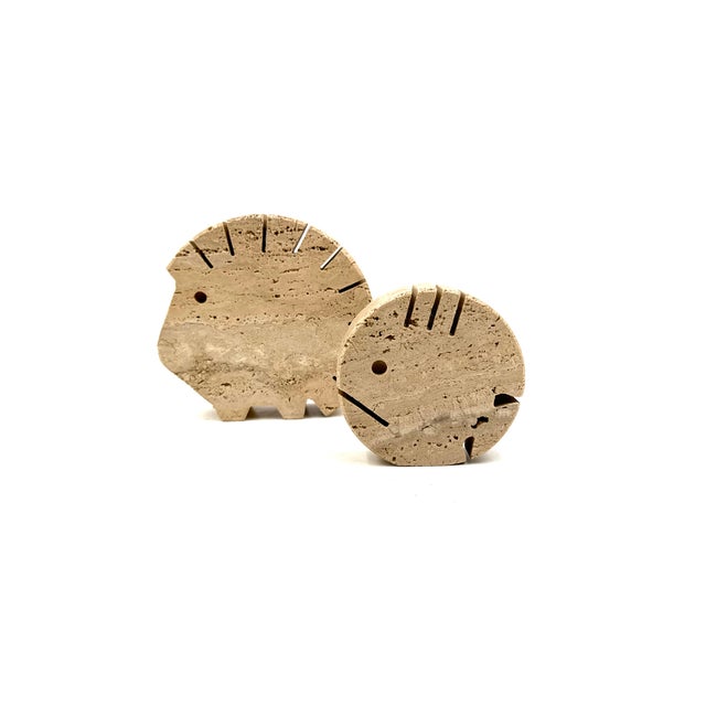 Travertine Figures Porcupine and Fish by Fratelli Mannelli, Italy, 1970s, Set of 2 For Sale - Image 15 of 15