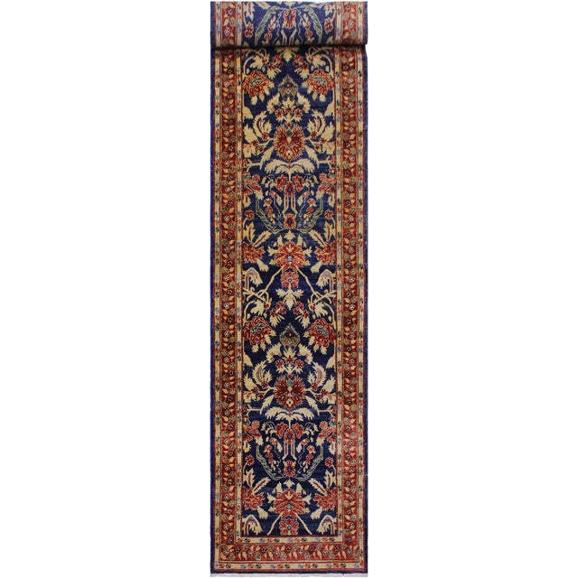 Shabby Chic 1990's Ziegler Blue/Rust Wool Runner Rug- 2'9'' X 12'8'' For Sale - Image 10 of 10