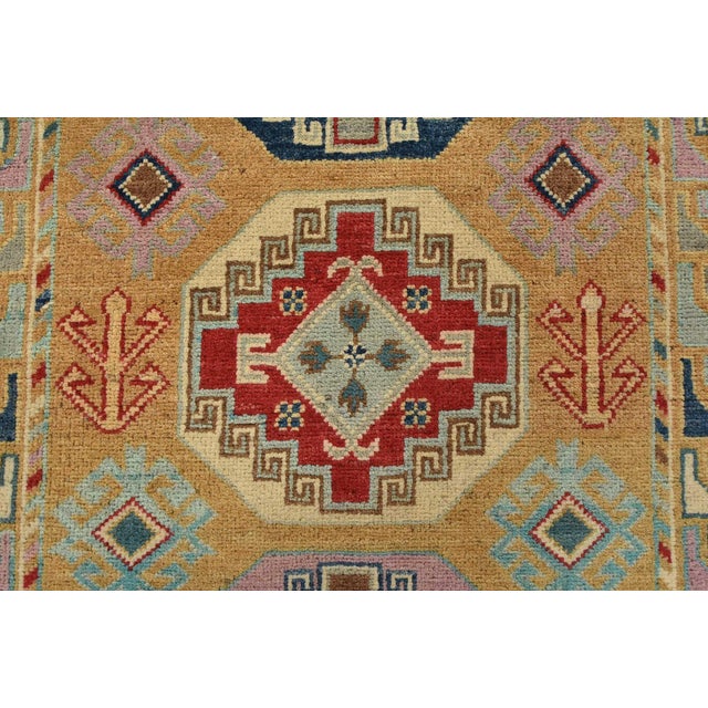 Kazak Runner 2’9” X 9’6” Brown Wool Tribal Hand-Knotted Oriental Rug For Sale - Image 9 of 13
