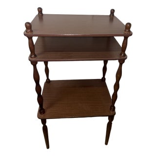 Wooden 3-Tiered Shelf, 1950s For Sale