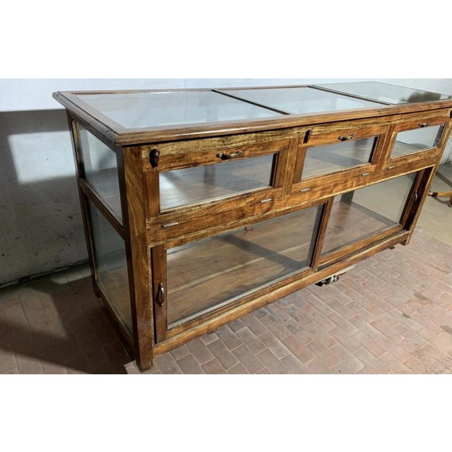 Vintage Exhibitor Counter in Teak For Sale - Image 9 of 12