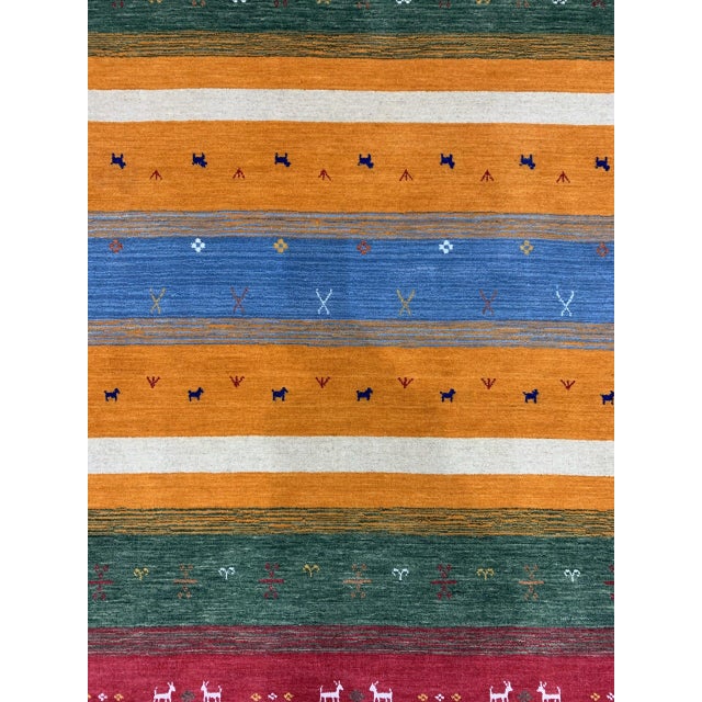2020s 8x10 Timeless Gabbeh Multicolor Abstract Tribal Modern Handmade Wool Carpet Rug For Sale - Image 5 of 5