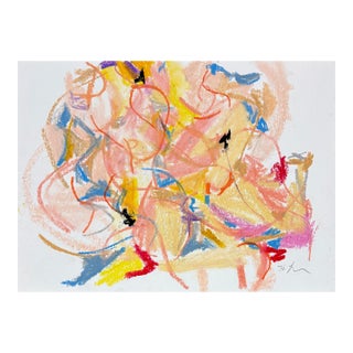 Dancers I, 11 X 15 Oil Pastel on Paper For Sale