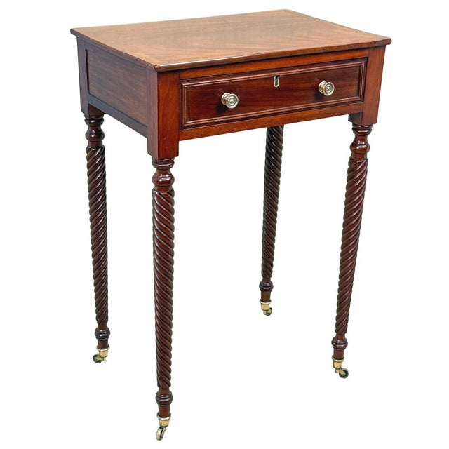 Wood Regency Mahogany Occasional Lamp Table with Drawer, 1820s For Sale - Image 7 of 11