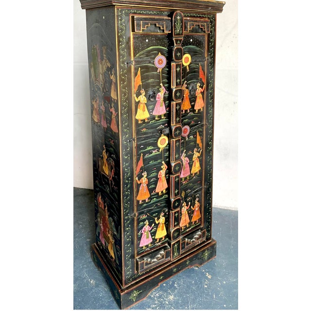 Vintage Boho Hand Painted Cabinet For Sale - Image 15 of 18