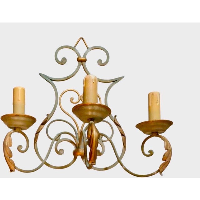 1920s Vintage Wall Sconces in Wrought Iron, 1925, Set of 2 For Sale - Image 5 of 8