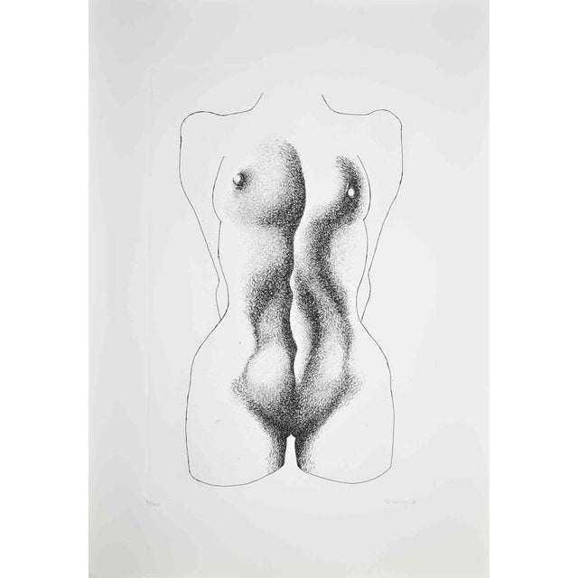 Etching realized by Giacomo Porzano in 1972. Hand signed and numbered in pencil. Edition of 100 in arab numbers and 20 in...