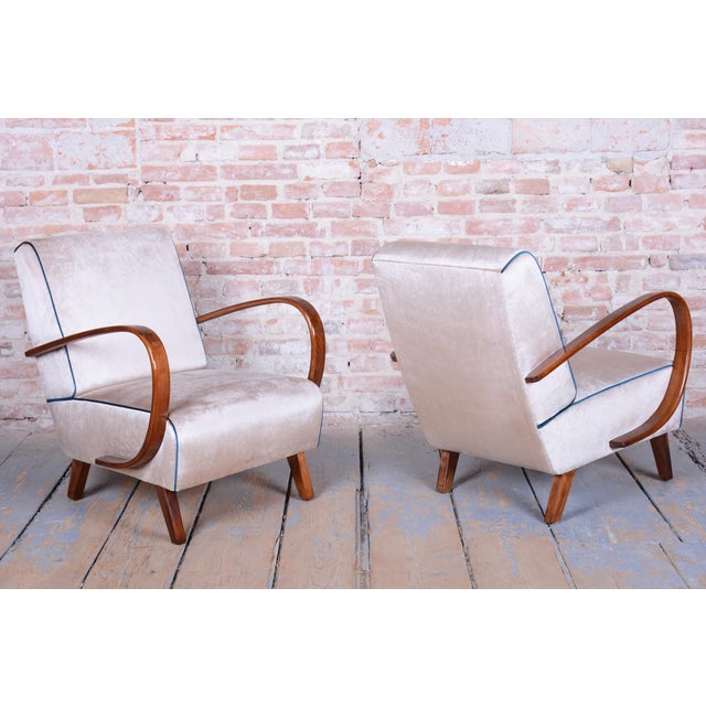 Art Deco Armchairs attributed to J. Halabala for Up Závody, Czech, 1940s, Set of 2 For Sale - Image 16 of 18