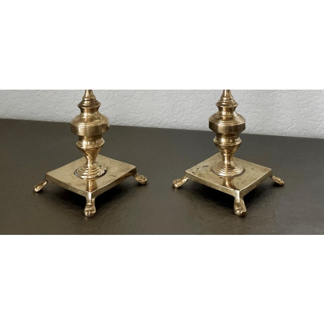 Circa 1970 Mottahedeh Brass Pear Tree Candlestick Holders - A Pair For Sale - Image 9 of 18