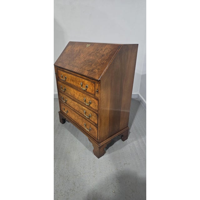 Queen Anne Burr Walnut Bureau, 1920 For Sale - Image 9 of 16