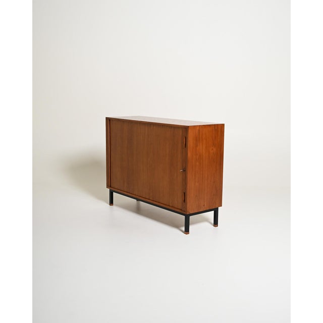 1960s Vintage Scandinavian Oak Sideboard with Roller Shutter, 1960s For Sale - Image 5 of 10