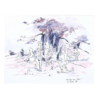 H. Faster, Feast of Satan, 1998, Watercolor on Paper, Framed For Sale