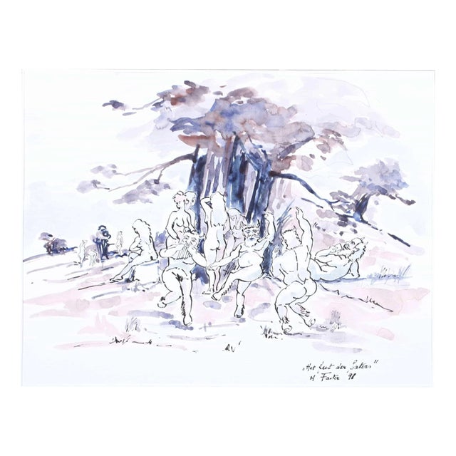 H. Faster, Feast of Satan, 1998, Watercolor on Paper, Framed For Sale