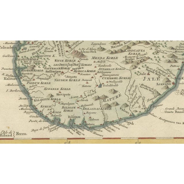 Antique Map of Sri Lanka, 1750 For Sale - Image 6 of 10