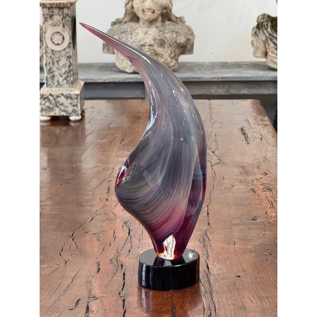 Italian "Flame" by Dino Rosin (Italian B. 1949) Murano Art Glass Sculpture For Sale - Image 3 of 9