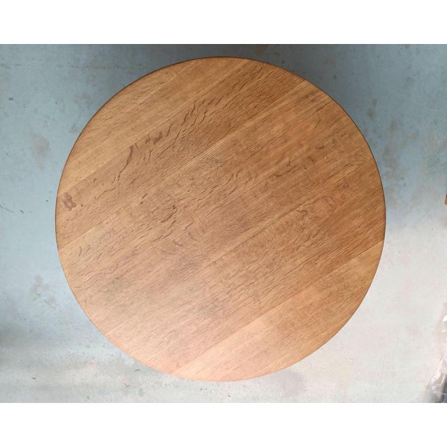 Refinished Brutalist Oak Coffee Table attributed to Henning Kjærnulf 1960s For Sale - Image 6 of 8