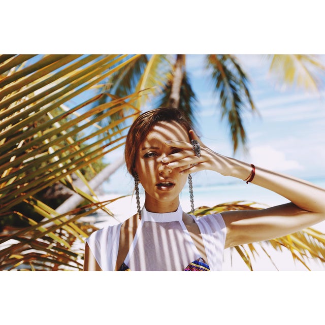 Bochic "Capri" Emerald, Ruby & Multi Rough Cut Sapphire Earrings Set In 18K Gold For Sale - Image 13 of 18