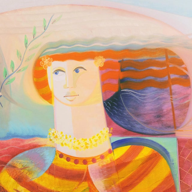 1980s 'Dove of Peace' by Vittorio Maria Di Carlo, Large Oil, New Figurative Movement, Italian Modernism For Sale - Image 5 of 9