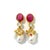 Early 21st Century Bochic "Orient" Ruby, Topaz & Multi Fancy Sapphire Earrings 18K Gold & Silver For Sale - Image 5 of 6