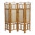 Vintage Bamboo Chippendale Style Four Panel Screen Room Divider For Sale