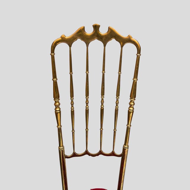 Set of High Back Brass Chairs by Chiavari, 1950s For Sale - Image 6 of 13