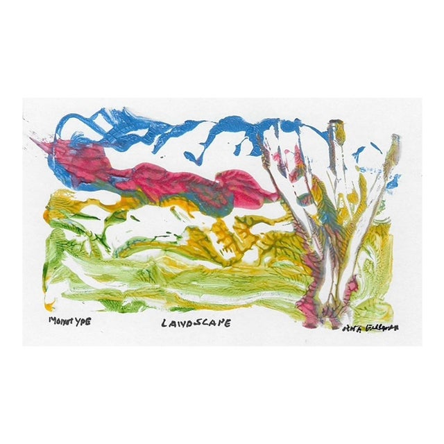 1980s Ruth Freeman Abstract Landscape Monoprint For Sale
