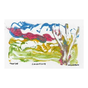 1980s Ruth Freeman Abstract Landscape Monoprint