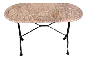 French 19th Century Bistro Table with Oblong Marble Top
