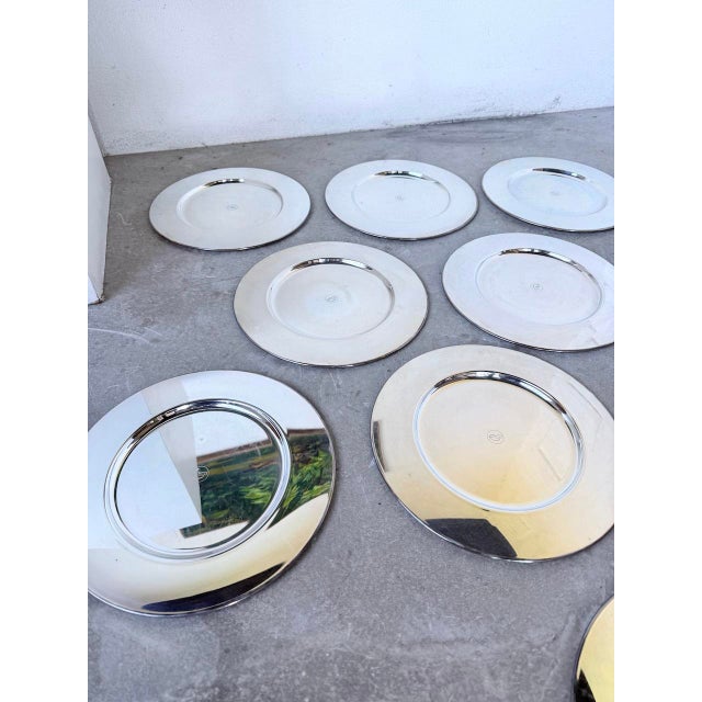 Plates and Saucers in Silver-Plated Metal from Emile Puiforcat, 1960s, Set of 12 For Sale - Image 14 of 18