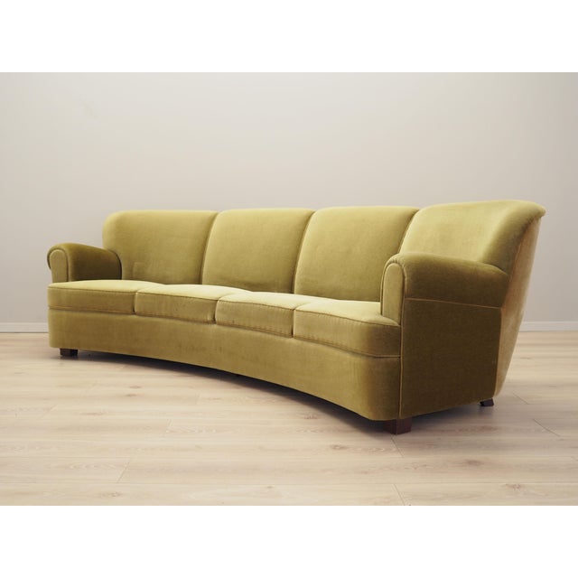 Vintage Danish Sofa in Green Velour, 1960s For Sale - Image 3 of 17
