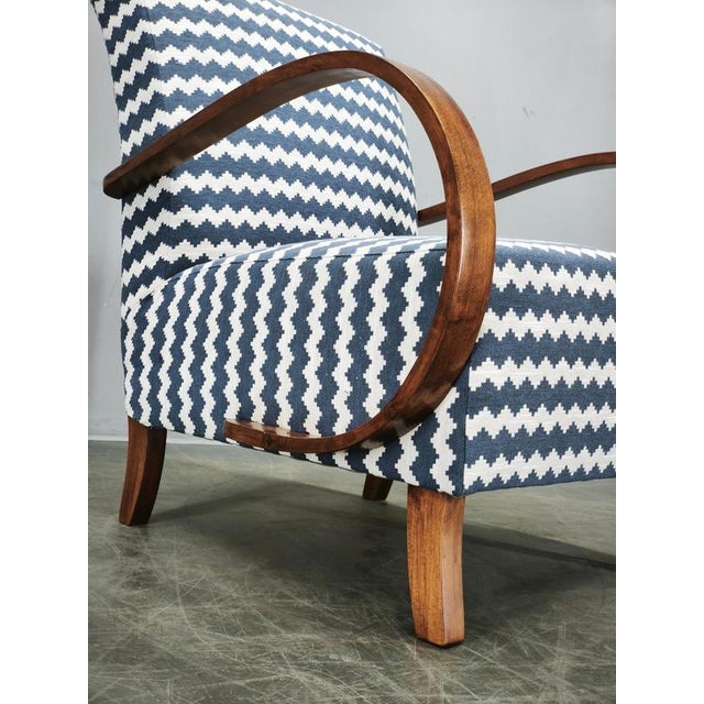 Art Deco Lounge Chair by Jindřich Halabala, Czechoslovakia, 1940s For Sale - Image 11 of 13