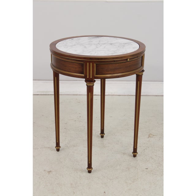 French Louis XVI Round Marble Top Lamp Table For Sale - Image 9 of 18