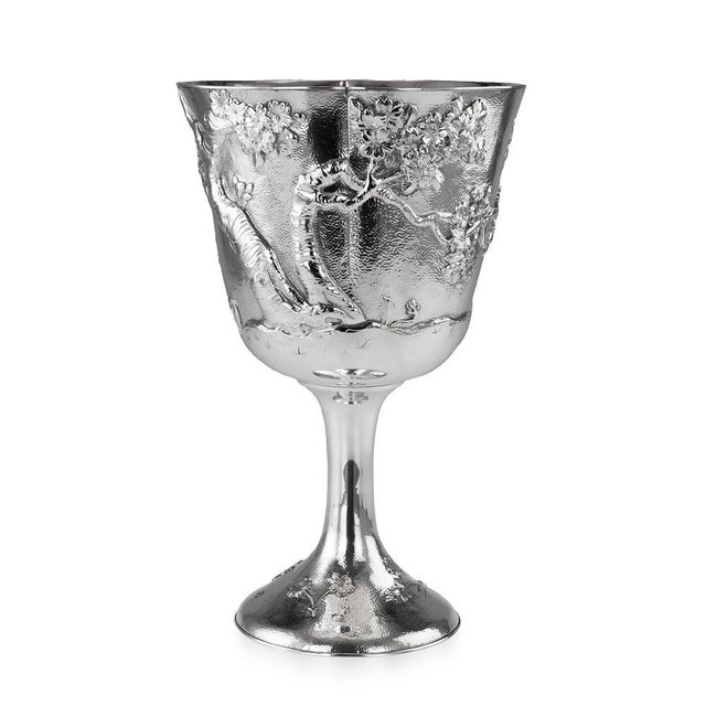 Antique Japanese Solid Silver Goblet from Nomura, 1900s For Sale - Image 14 of 14
