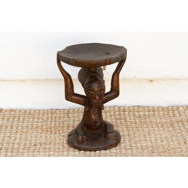 African Antique African Luba Sculpture Stool For Sale - Image 3 of 11
