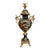 French Porcelain Vase – Blue Romantic Couple With Gold Leaf & Bronze Details For Sale