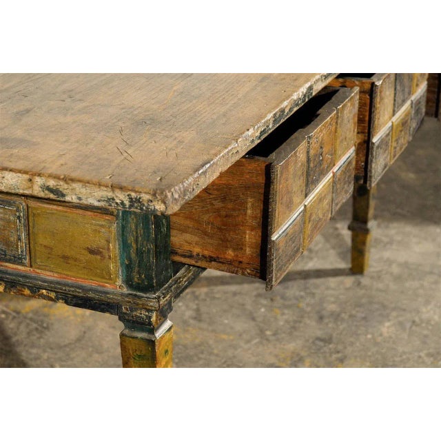 Wood 19th Century Spanish Painted Wood Console Table For Sale - Image 7 of 11