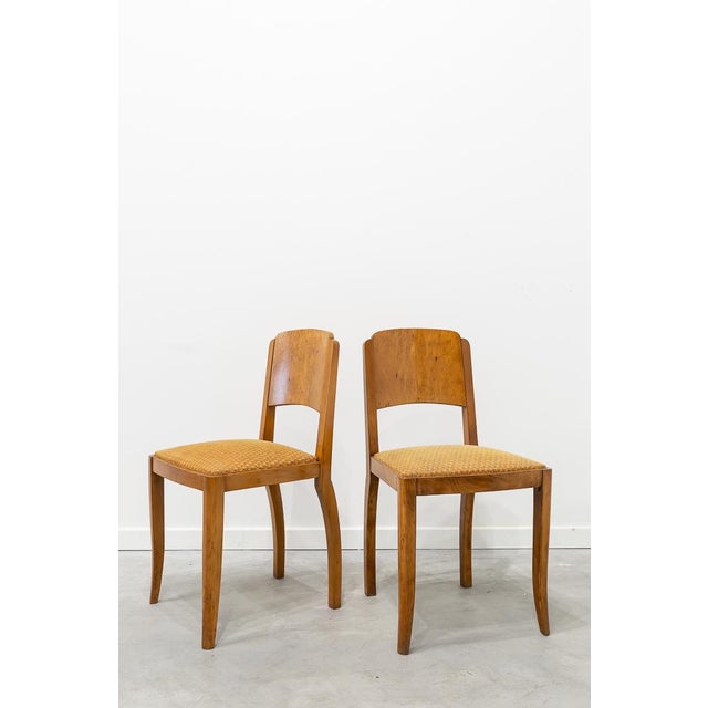 Wood Art Deco French Dining Chairs, 1930s, Set of 4 For Sale - Image 7 of 9