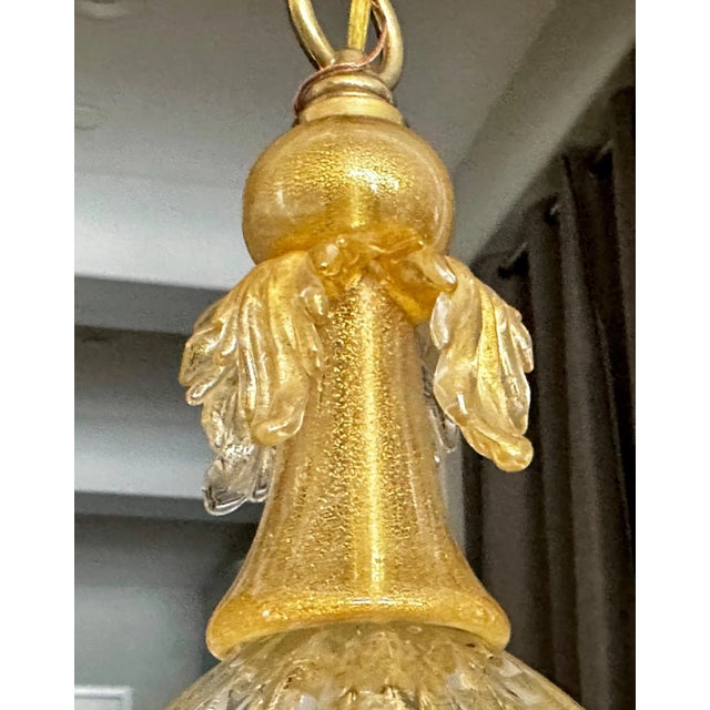 Barovier Gold Bubbles Murano Glass Pendant Light For Sale - Image 9 of 12