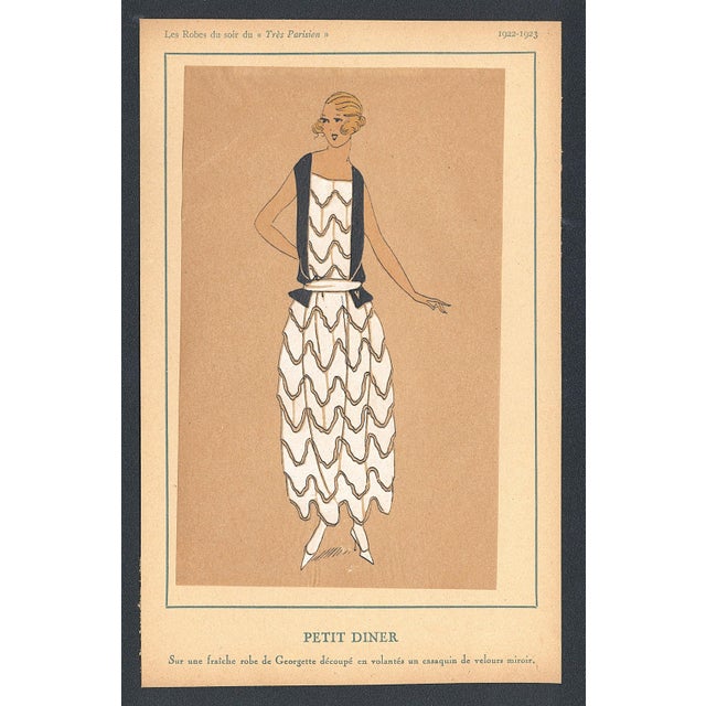 Art Deco 1922-1923 Set of 2-French Art Deco Couture Fashion Pochoirs For Sale - Image 3 of 9