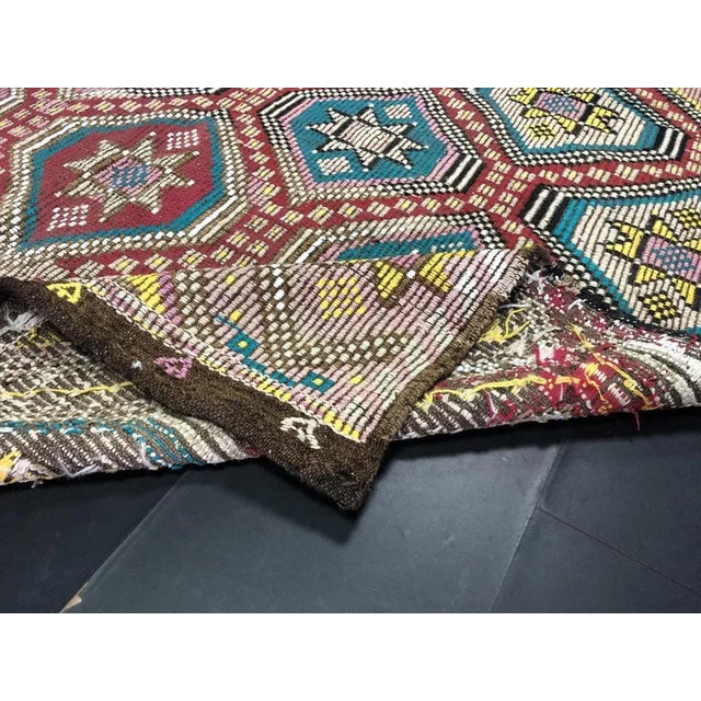Antique Colorful Kilim For Sale - Image 5 of 6