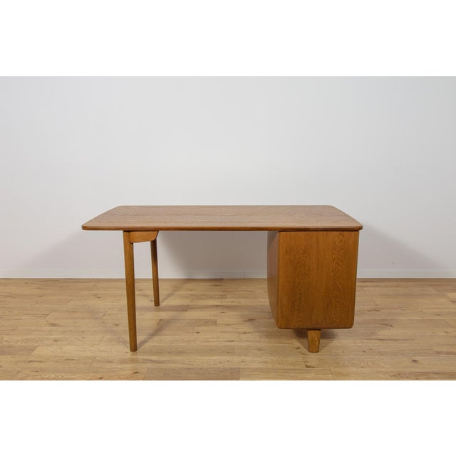 Wood Art Deco Oak Desk by Gunnar Ericsson for Åtvidaberg / Facit AB, Sweden, 1950s For Sale - Image 7 of 18