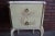 Sweet hand painted French marble top nightstand. The pistachio green is perfectly complimented by the floral details in...