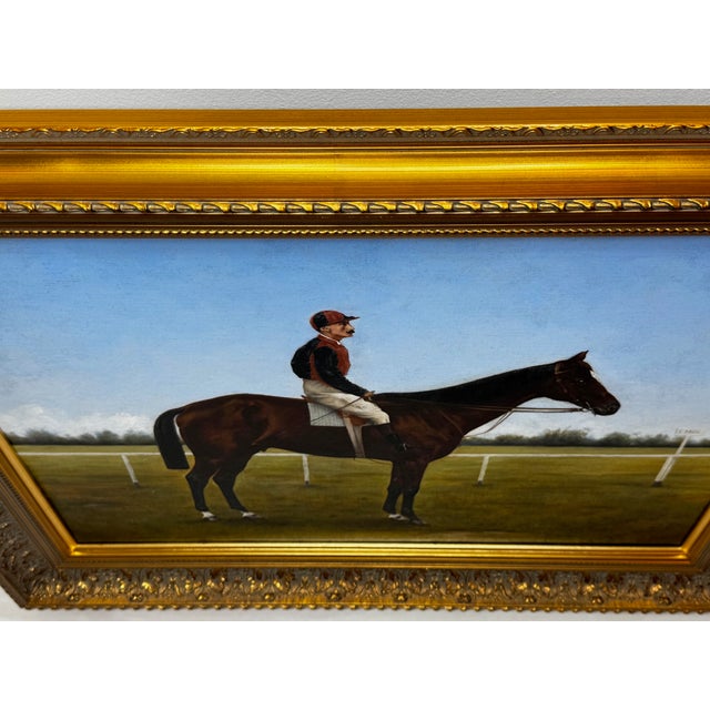 Historic Victorian Racehorse Oil Portrait Painting “Master Walter” — C1894 Governor’s Cup Winner, Ceylon Now Sri Lanka Framed For Sale - Image 4 of 18