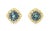Fascinating 14K Yellow Gold Blue Topaz Sapphire Diamond Stud Earrings. Metal: 14K Yellow Gold Gemstones: Princess Shaped...
