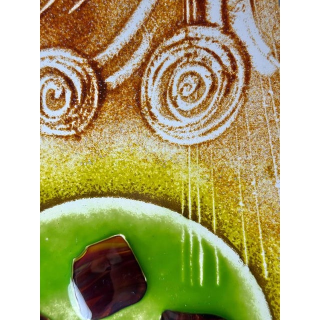 German Handmade Fused Glass Wall Art with Radiant Earth and Planets, 1990s For Sale - Image 12 of 14